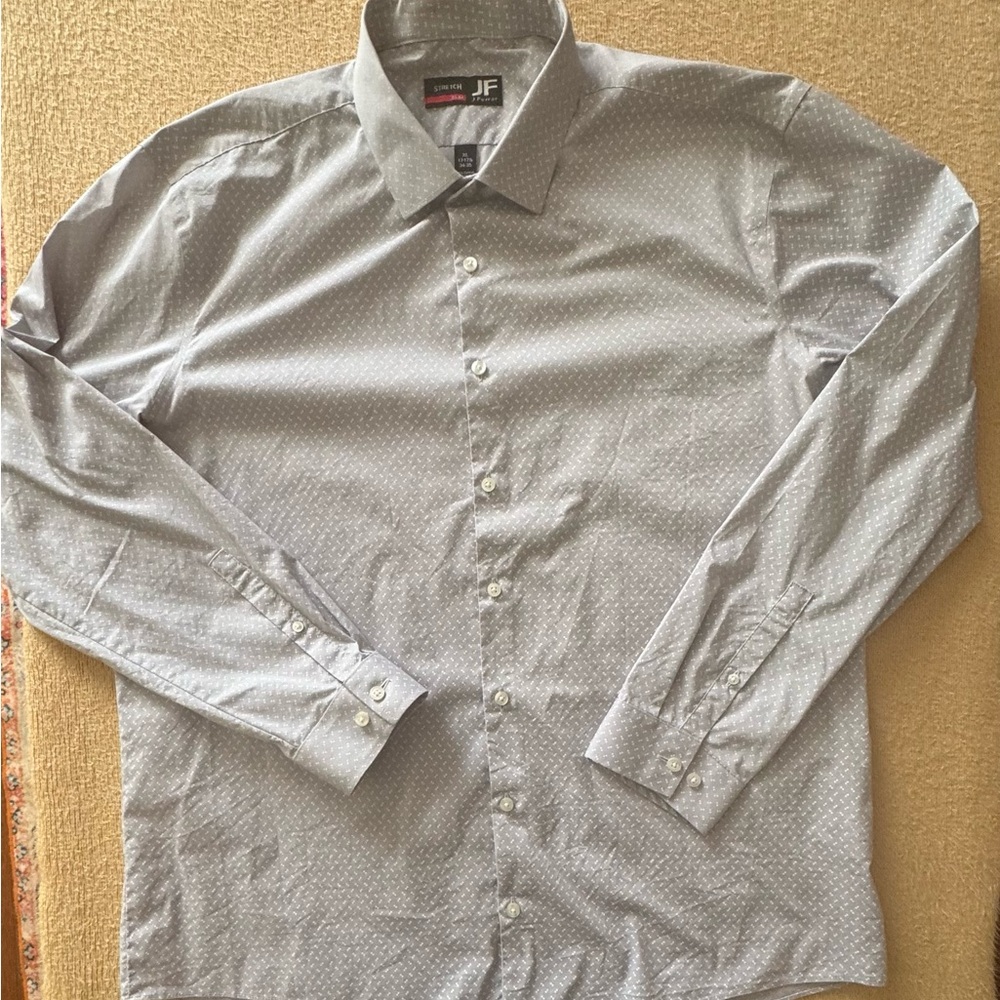 JF J.Ferrar Light Gray Dress Shirt